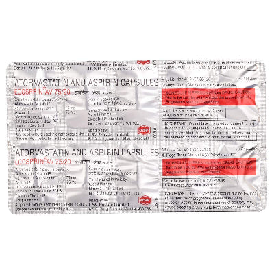 Ecosprin-AV 75/20 Mg (Atorvastatin/Aspirin)